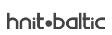 Logo der Firma hnit-baltic in schwarzer, moderner Kleinbuchstaben-Typografie mit einem Punkt zwischen „hnit“ und „baltic“.